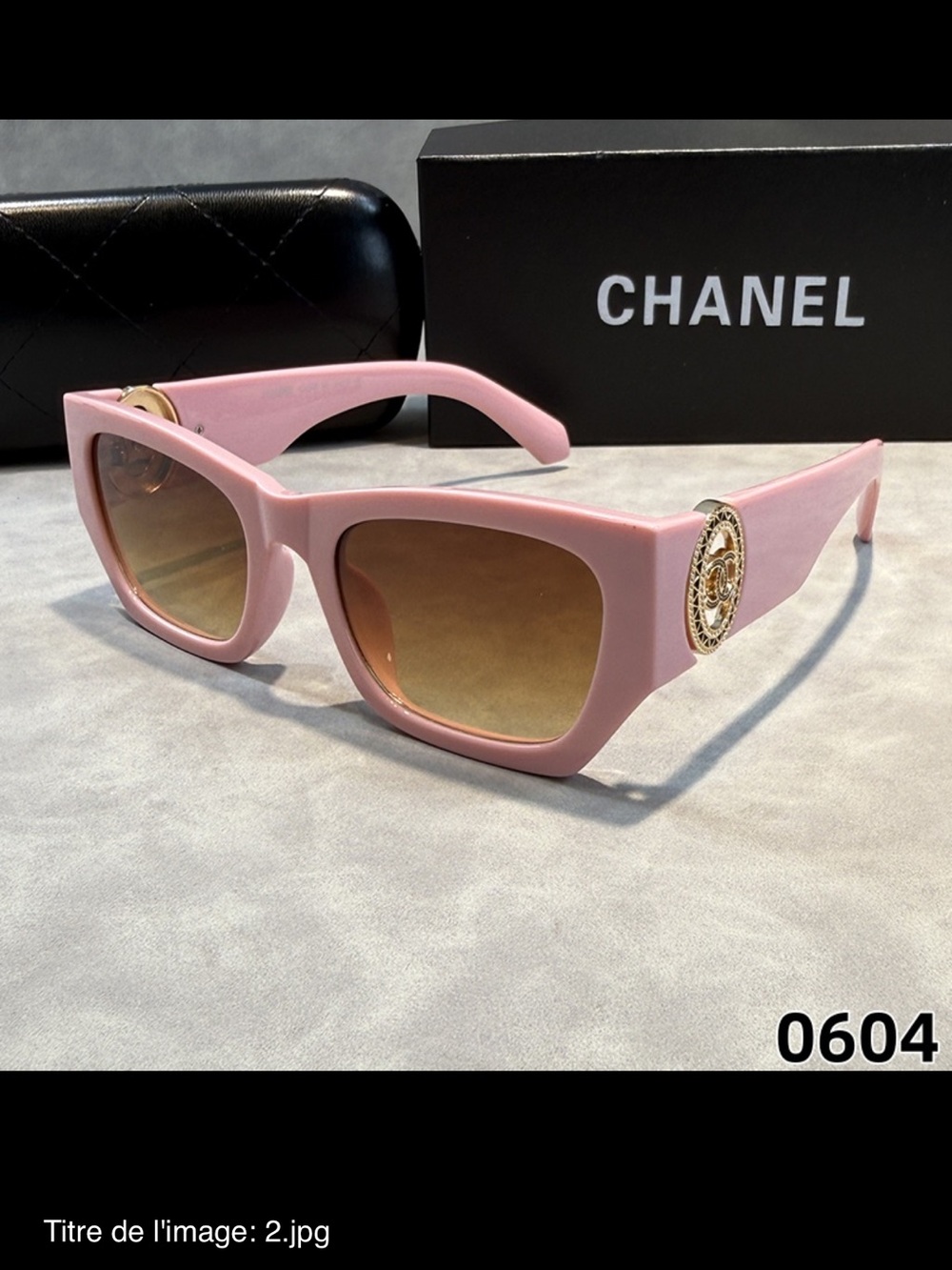 Super Sunglasses Pink Oversized Square Sunglasses with Gold Medallion